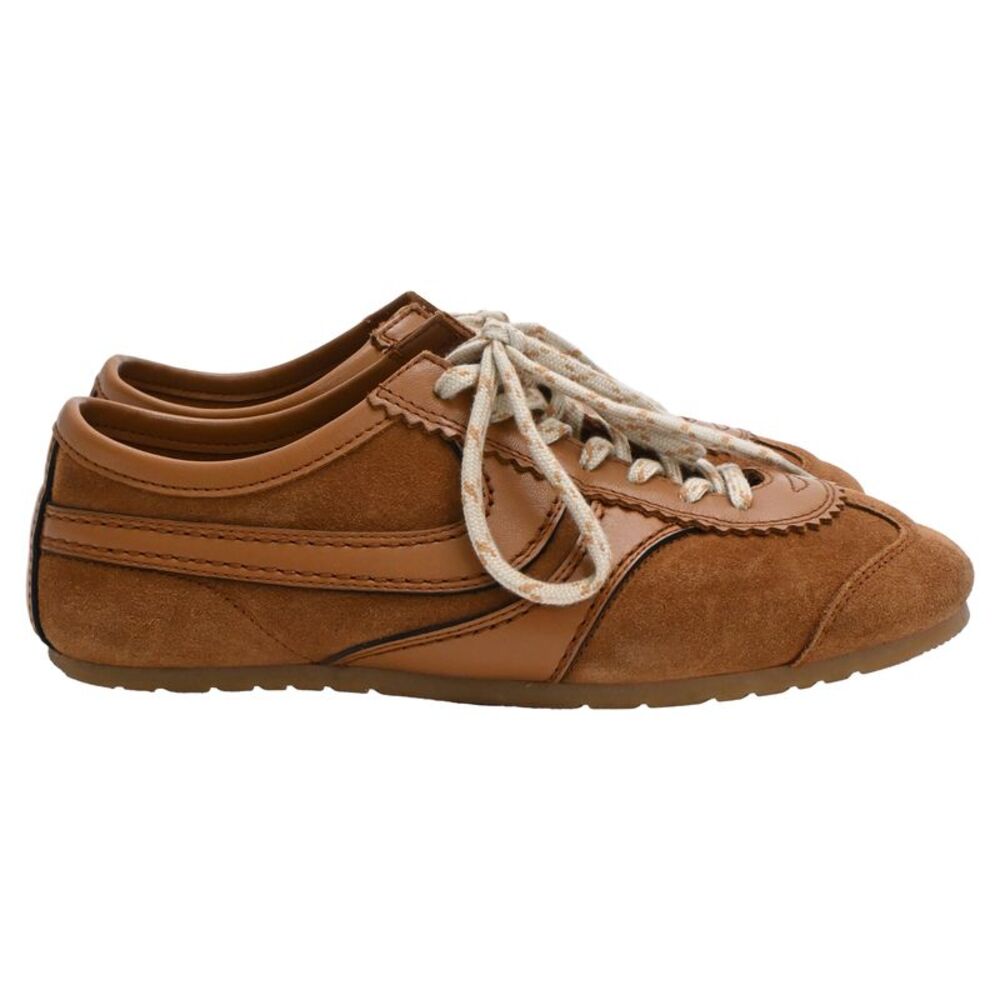 Dries Van Noten Low-Top Sneakers in Brown Suede